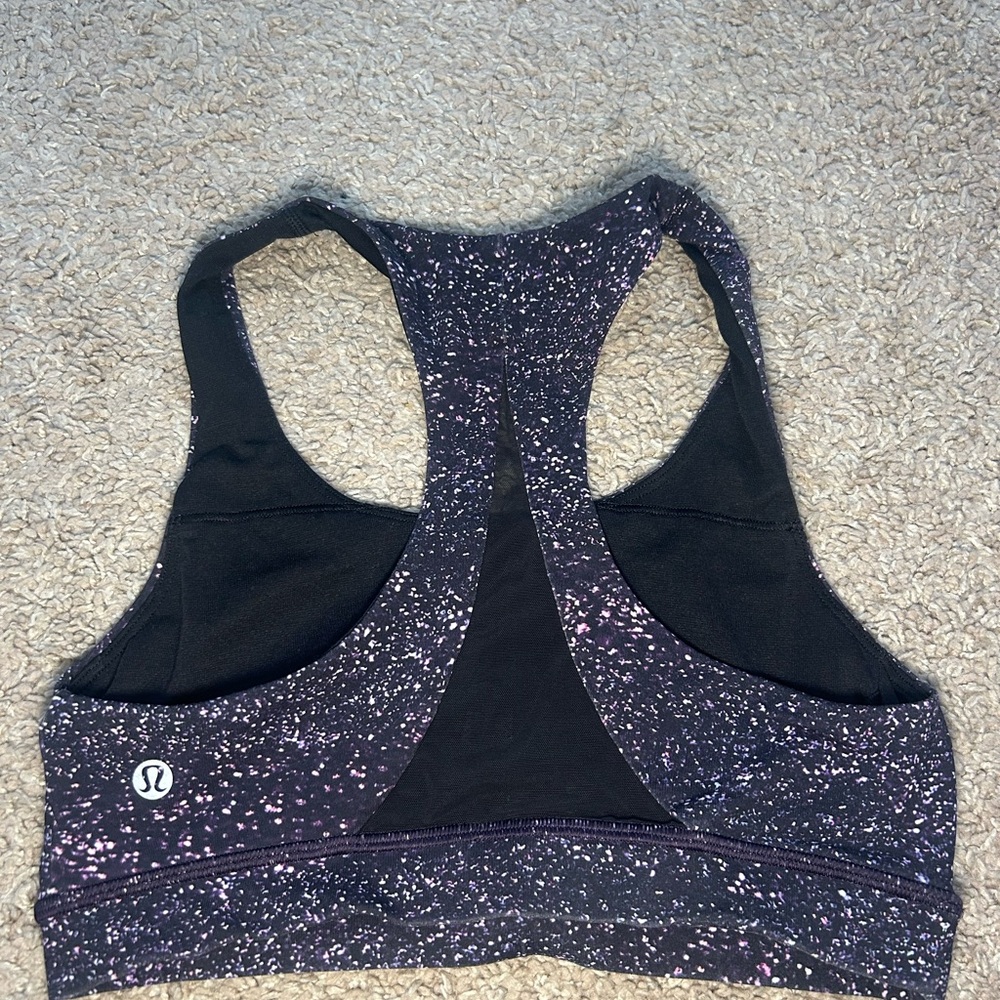 lululemon athletica Speckled Black and Pink Sports Bra
